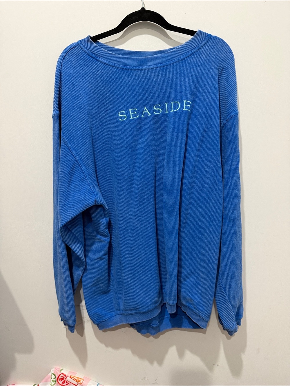 Seaside corded crewneck sweatshirt